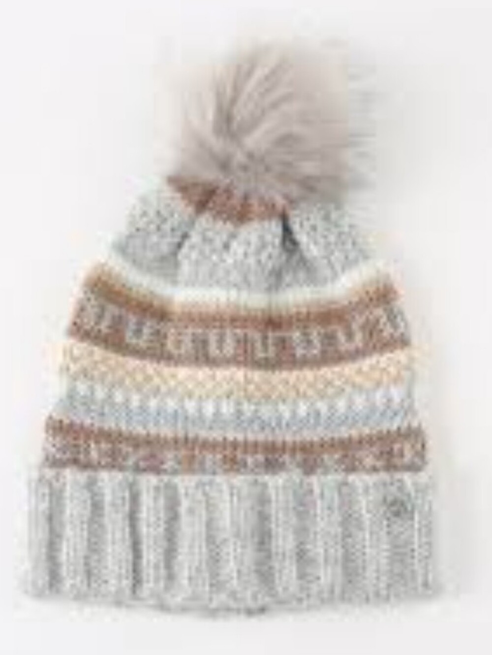 Ted Baker London Women's Fair Isle Knit Grey Beanie